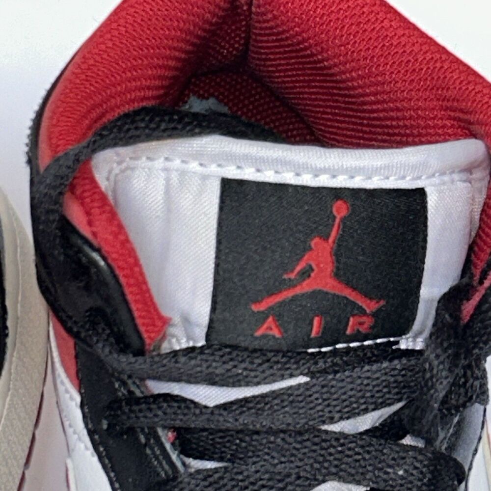 Nike Air Jordan 1 Mid Gym 5Y Big Kid White Black Red - Picture 12 of 16